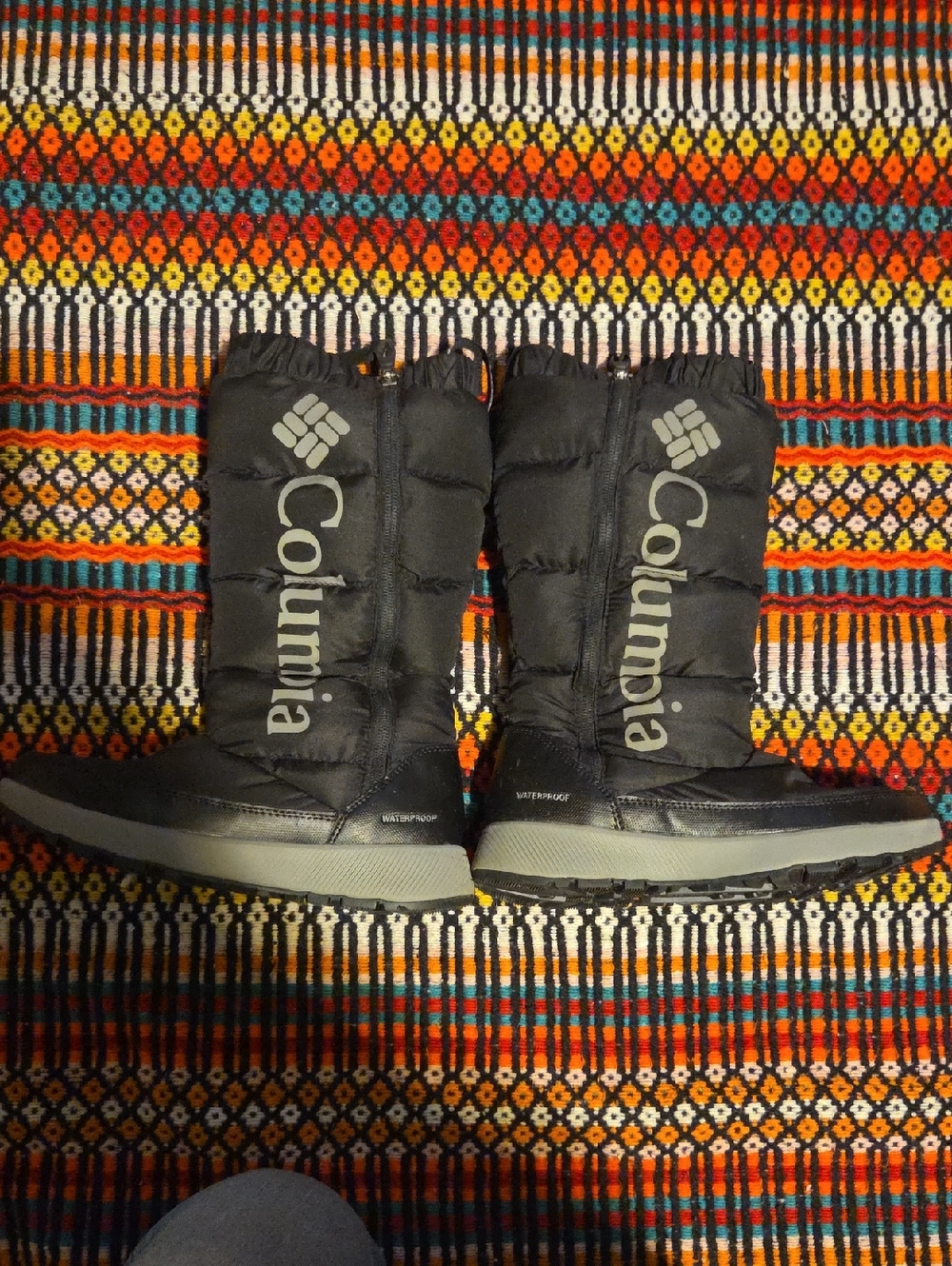 Columbia Black Winter Rain Boots with Gray Soles